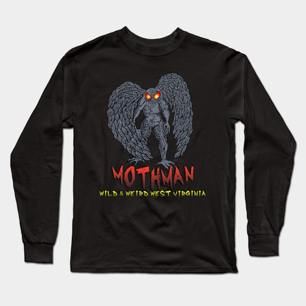 Mothman (Art Series Wild&WeirdWV) Long Sleeve T-Shirt by theartofron